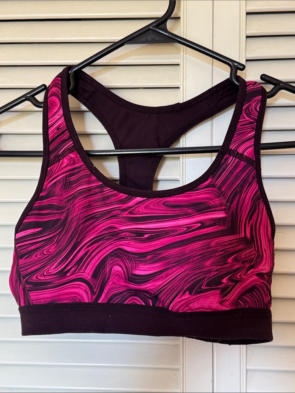 Women’s Pink Swirl Sports Bra - Active Comfort